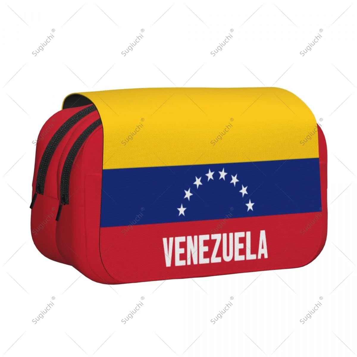 Astuccio per matite Borse per forbici Custodia per penne per riporre articoli di cancelleria in tessuto Oxford a doppio strato con bandiera Venezuela 3D