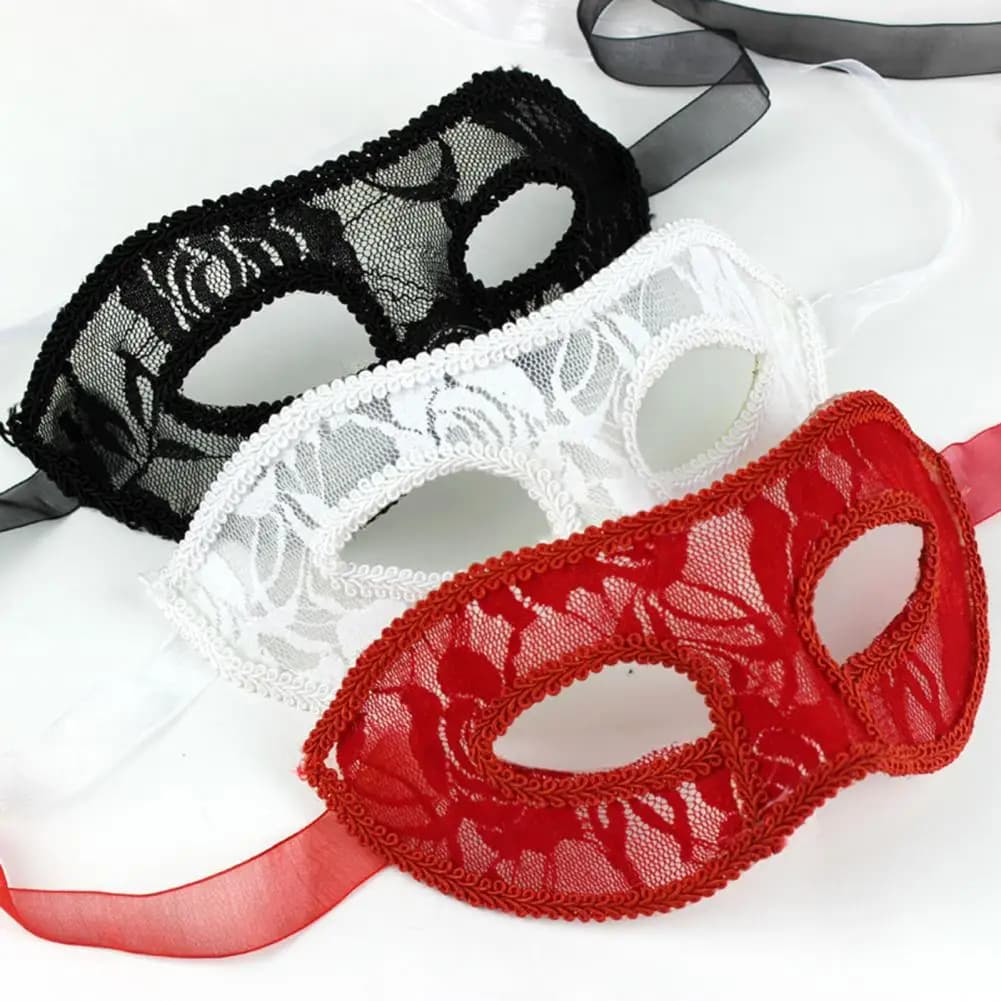 Eyewear Women Cosplay Mask Handmade Lace Ribbon Dress Up Masquerade veneziano Eye Cover Men Mask Costumes