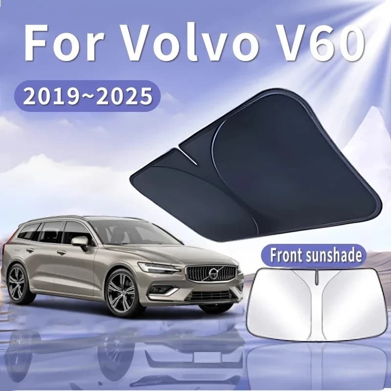 Foldable Car Sun Visor For Volvo V60 2019~2025 2020 Front Windshield Sunshade Heat Insulation Summer Cooling Auto Accessories