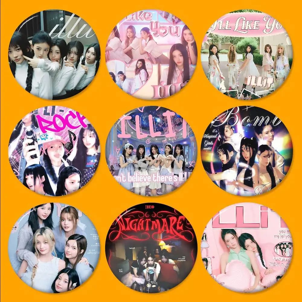 Popular K-pop Group I-Illit Anime Brooches Cute Cartoon Badge Jacket Jeans Lapel Pin Gift Accessorie