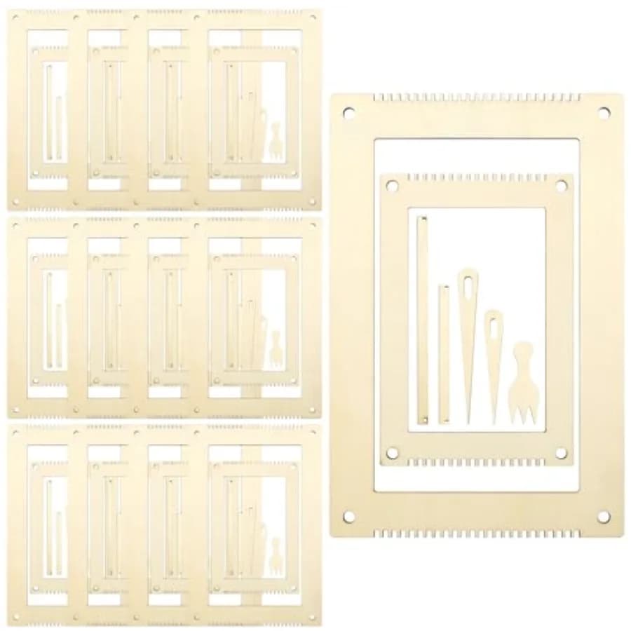 Sets Weaving Loom Kit for Beginners Wooden Frame Loom Set with Needles and Tools 5.3 x 7.8'' 7.9 x 11.8'' for DIY Wall Hanging