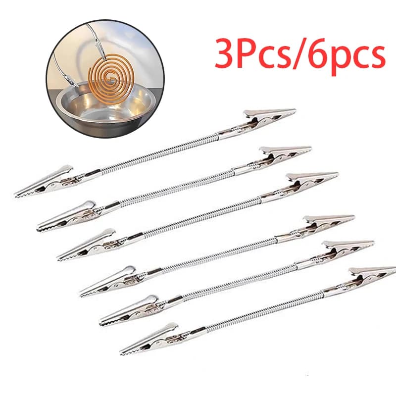 3/6pc Metallo Doppio Attacco Bobina di Zanzara Clip Portatile Incenso Rotto Clip Del Basamento Mosquito Coil Rack Cartella Foto Etichetta Titolare Della Carta