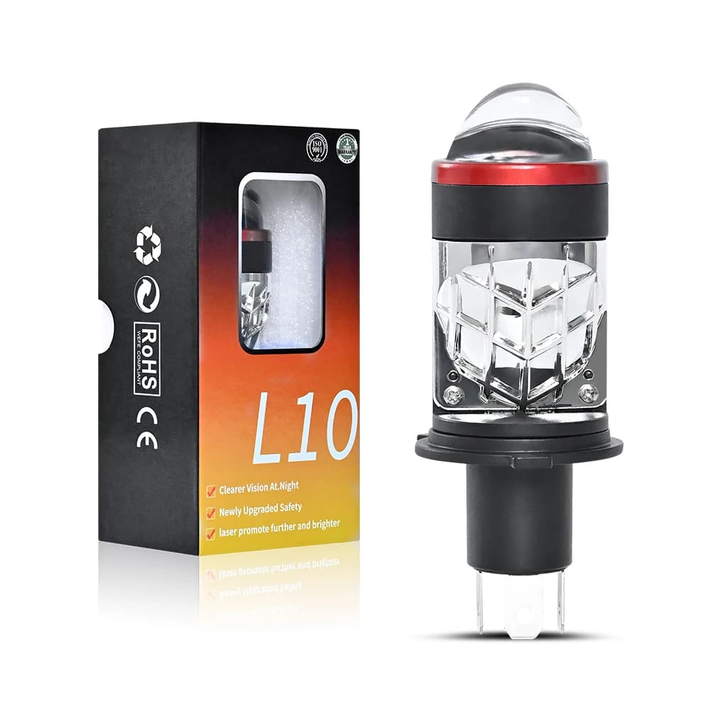 Fari Auto all'Ingrosso dalla Fabbrica, Mini Proiettore Laser L10 H4, Luci LED 55W 6000K per Auto, Accessori Auto 2024