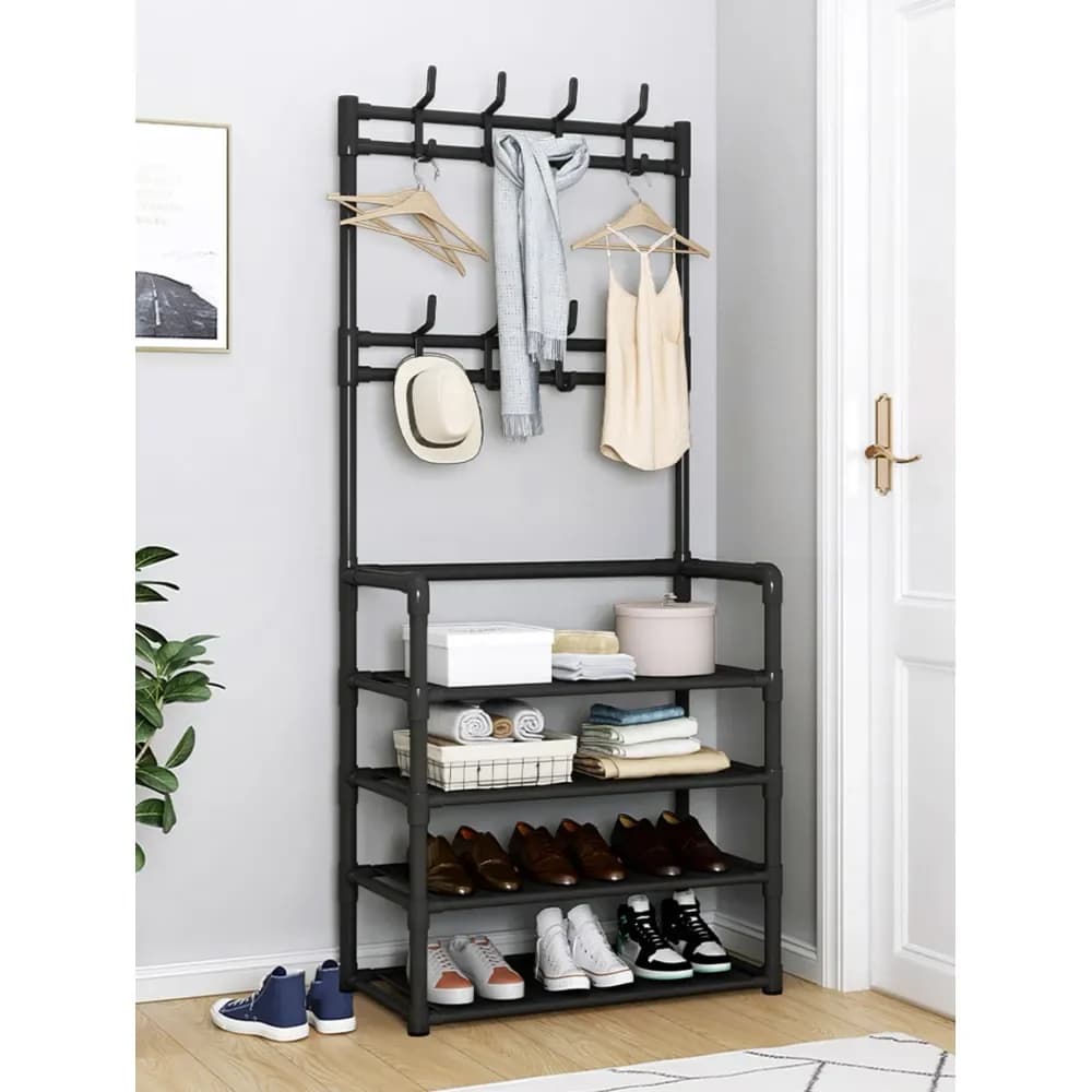Scarpiera da ingresso, appendiabiti da parete, appendiabiti da terra, armadio contenitore, combinazione multifunzionale scarpiera e porta cappelli