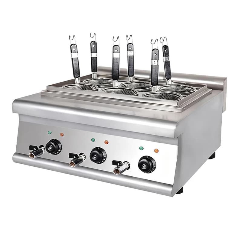 Vendita Diretta dalla Fabbrica: Fornello Elettrico da Banco Multifunzione per Pasta, Macchina Oden Commerciale a Sei Teste in Acciaio Inox 3000-5000W