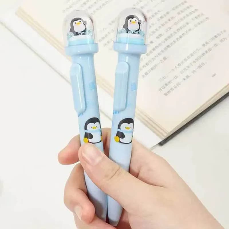 2 Pz/lotto Pinguino Paesaggio penna gel 0.5mm Kawaii Cartoon Press Pen Penna Neutra regalo di compleanno