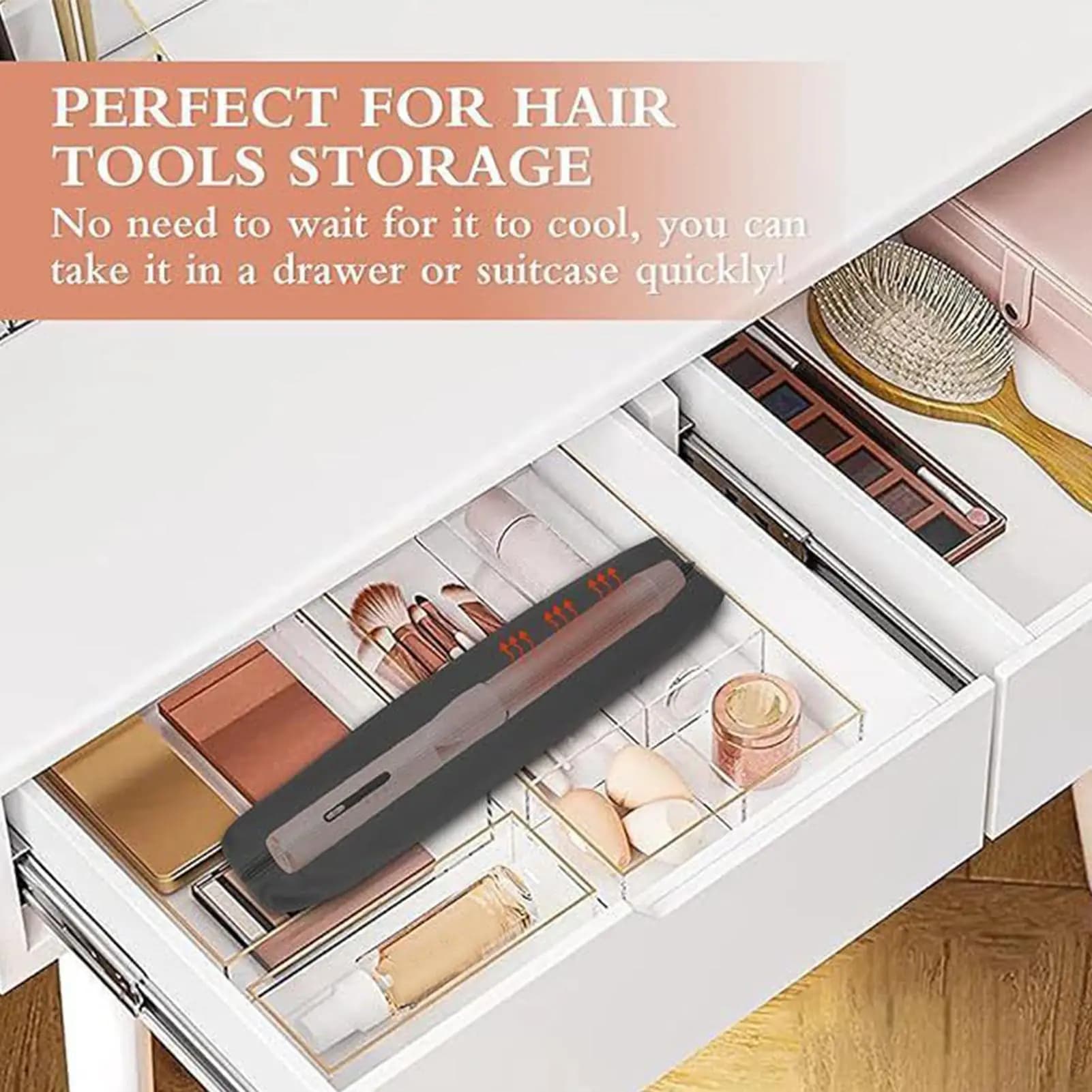 Travel bag for iron curlers Hair styling tool case Portable iron curler bag Travel at home Gym Bags at work