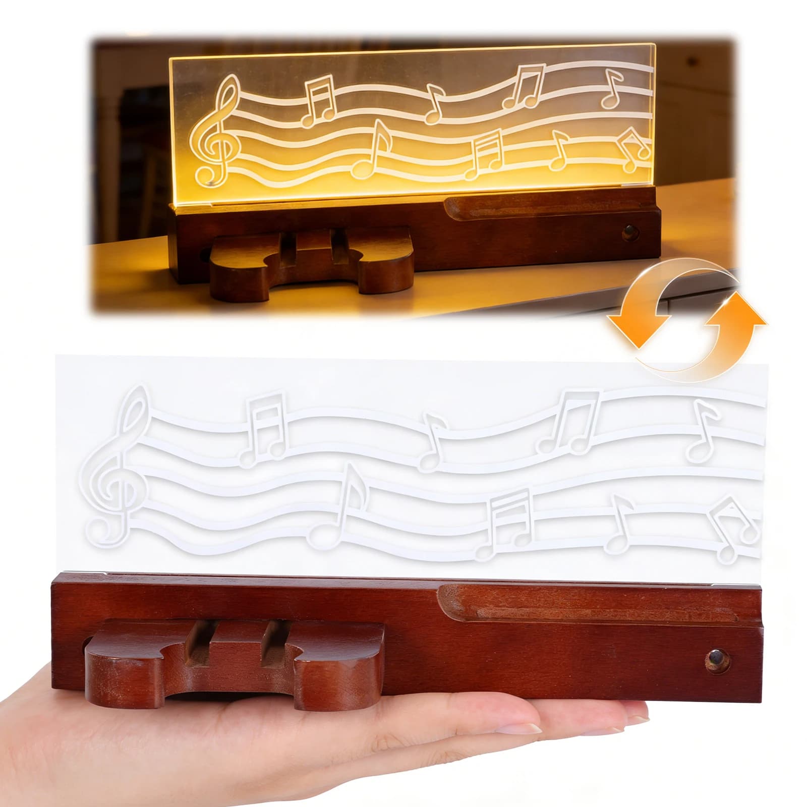 Supporto per Chitarre Acustiche LED con Mensola e Portaplettro, Appendiabiti Creativo per Chitarra, Regalo Multiuso per Amanti della Musica
