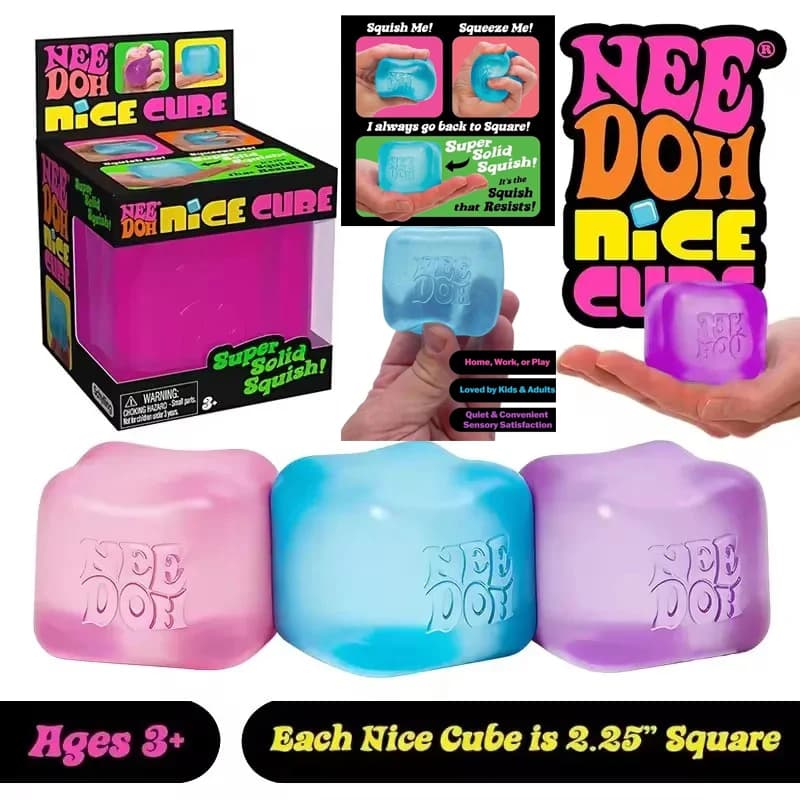 Disponibile Nuovo Squishy Schylling Needoh* Nice Cube* Giocattolo Sensoriale/Antistress/Antiansia/Fidget Tool per Bambini