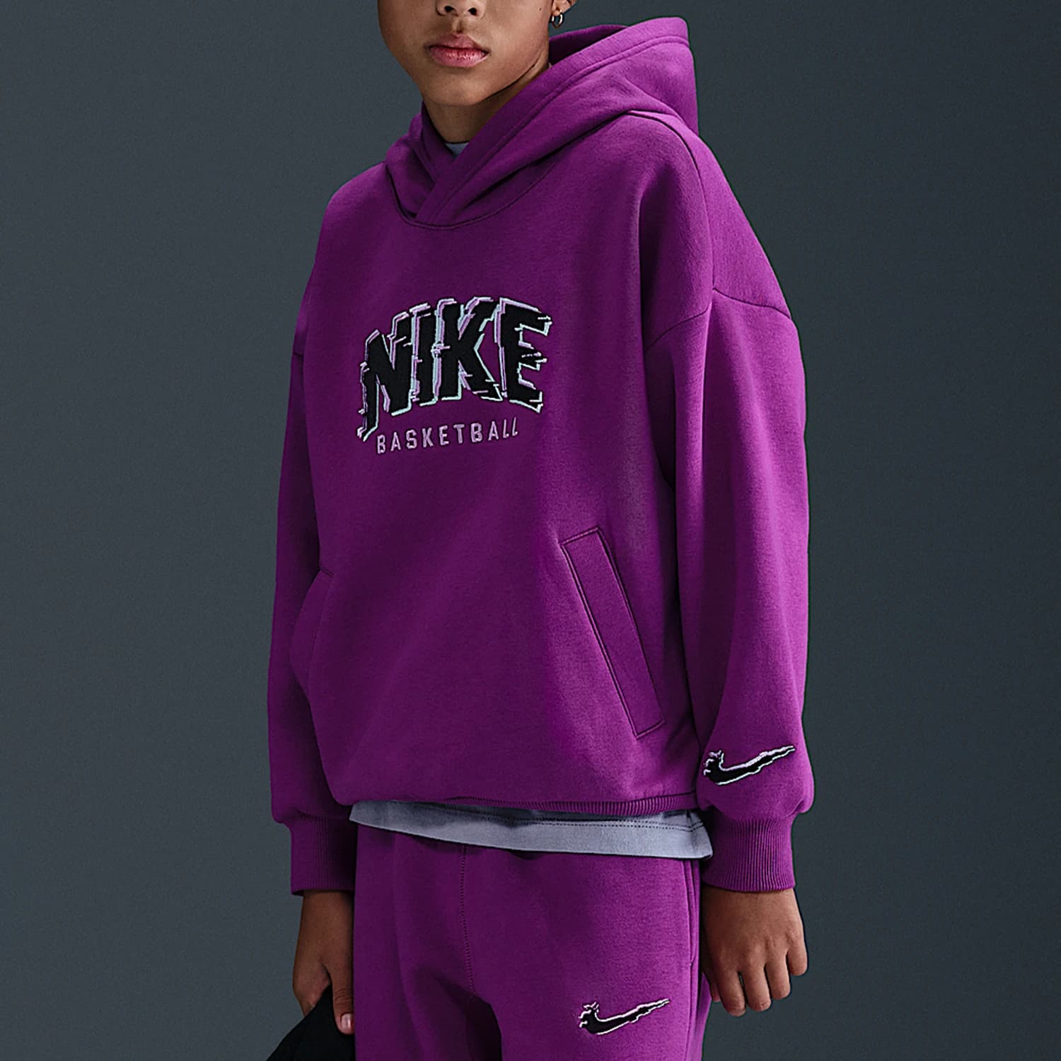 Nike genuine Culture of Basketball loose fit hoodie for kids HV0508-505