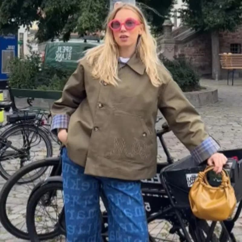 Trench coat large with reversible buttons Street Style Dark blue collar Single-breasted jacket Capispalla