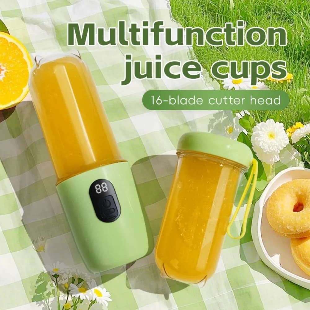 Frullatore Portatile USB Ricaricabile da 500ml, Spremiagrumi Elettrico Multifunzione Senza Fili per Frutta, Ideale per Esterni
