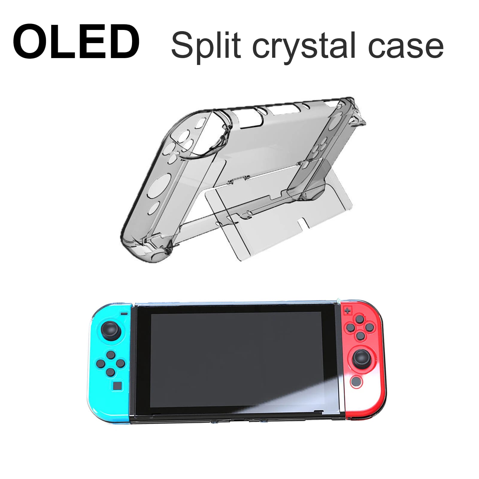 Per Nintendo Switch Custodia in cristallo trasparente per PC OLED - Cover per console dal design sottile diviso con ibrido (Switch/OLED/Switch Lite)