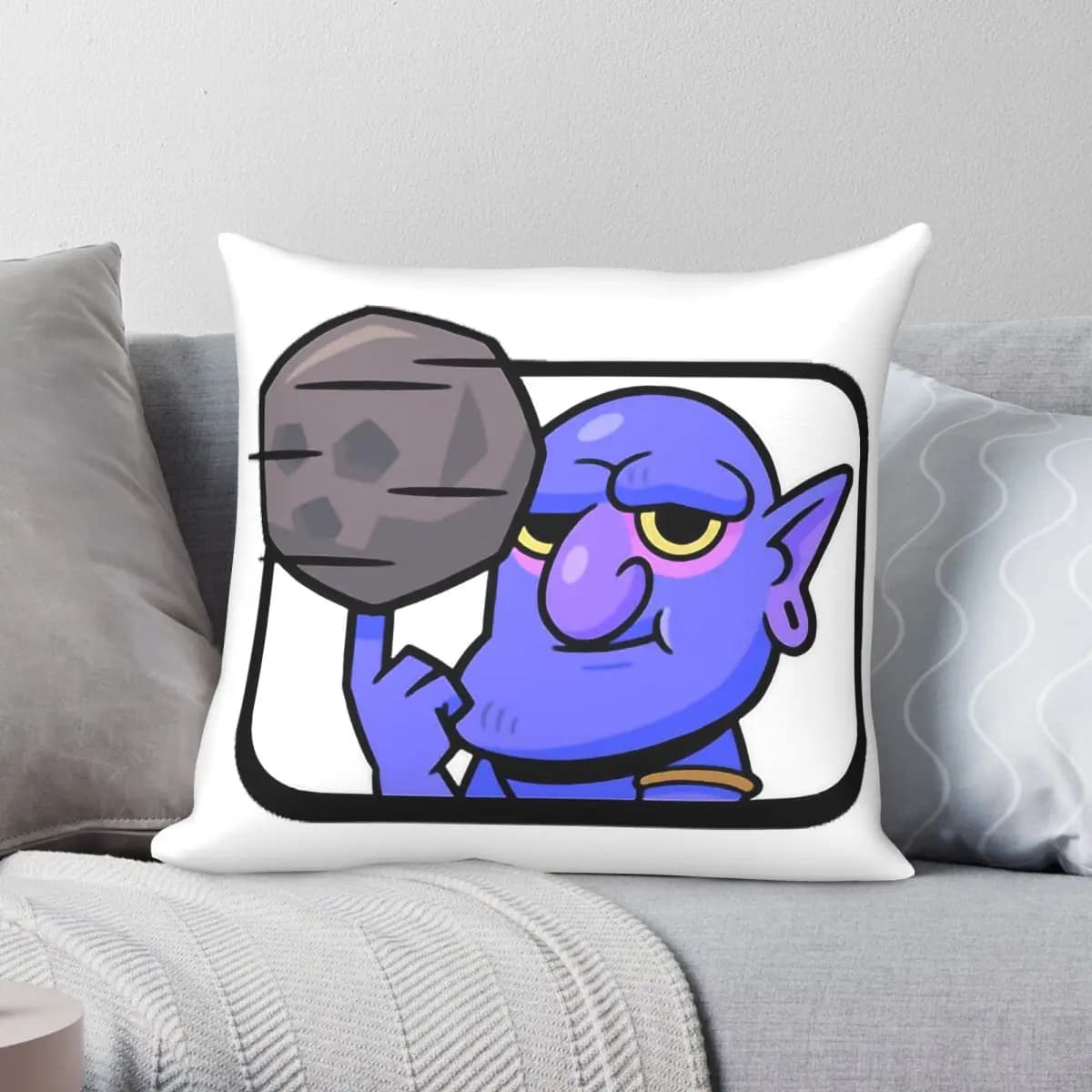 Bowler Basketball Clash Royale Federa per cuscino quadrata in poliestere, lino, velluto, con cerniera, decorazione con motivo, fodera per cuscino per la casa