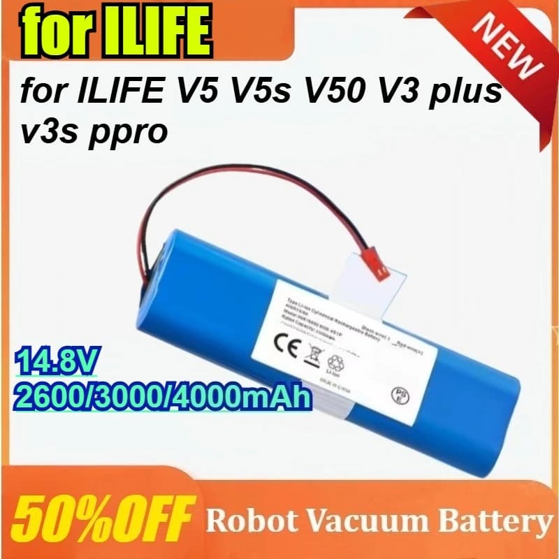 Batteria per Aspirapolvere ILIFE V5 V5s V50 V3 Plus V3s Pro 14.8V 2600/3000/4000mAh