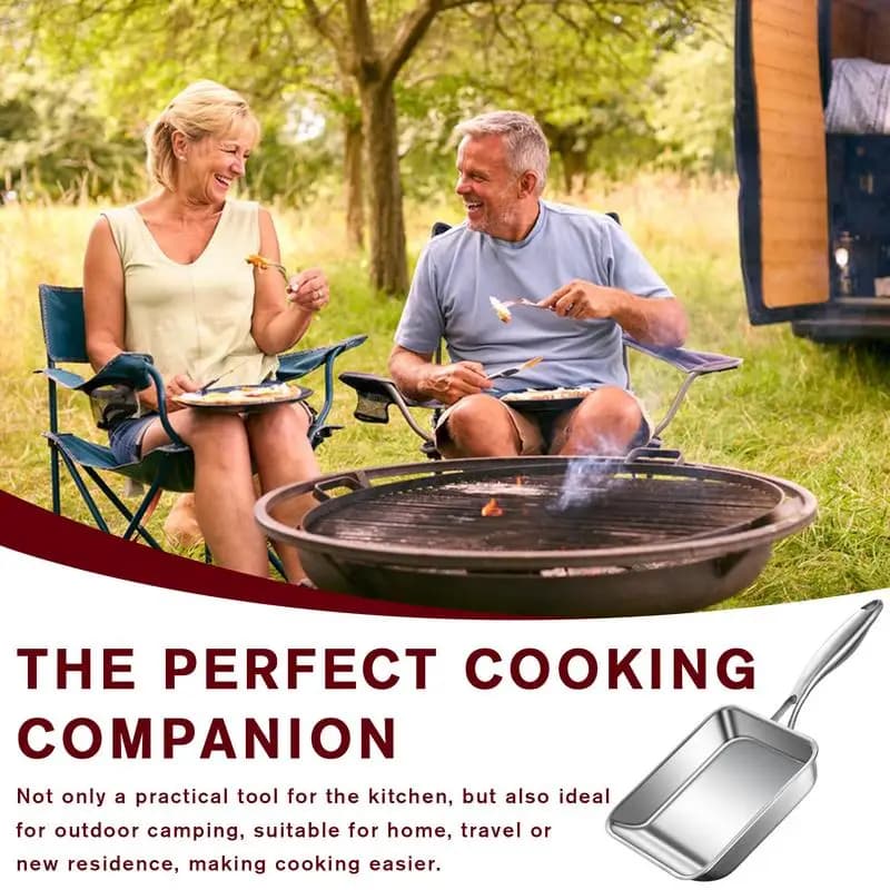 Non-stick pans Square 3-layer stainless steel pan Non-stick pan Small iron deep pan pan