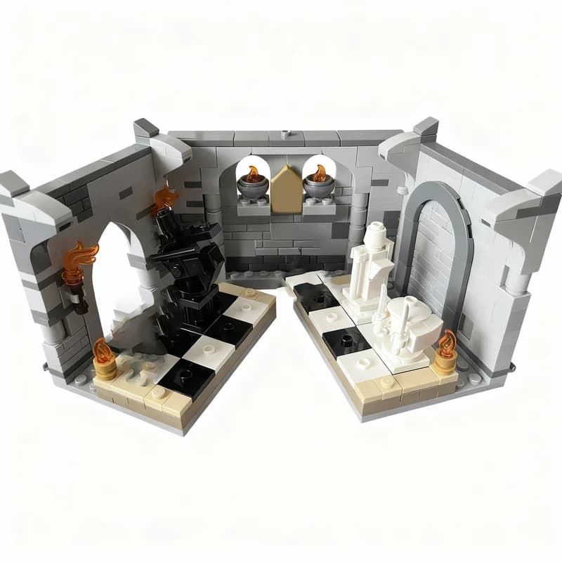 361PCS MOC Magic Movie Chess Room Model Premium Display Building Blocks DIY Creative Home Decor Gift Collectible Decoration Set