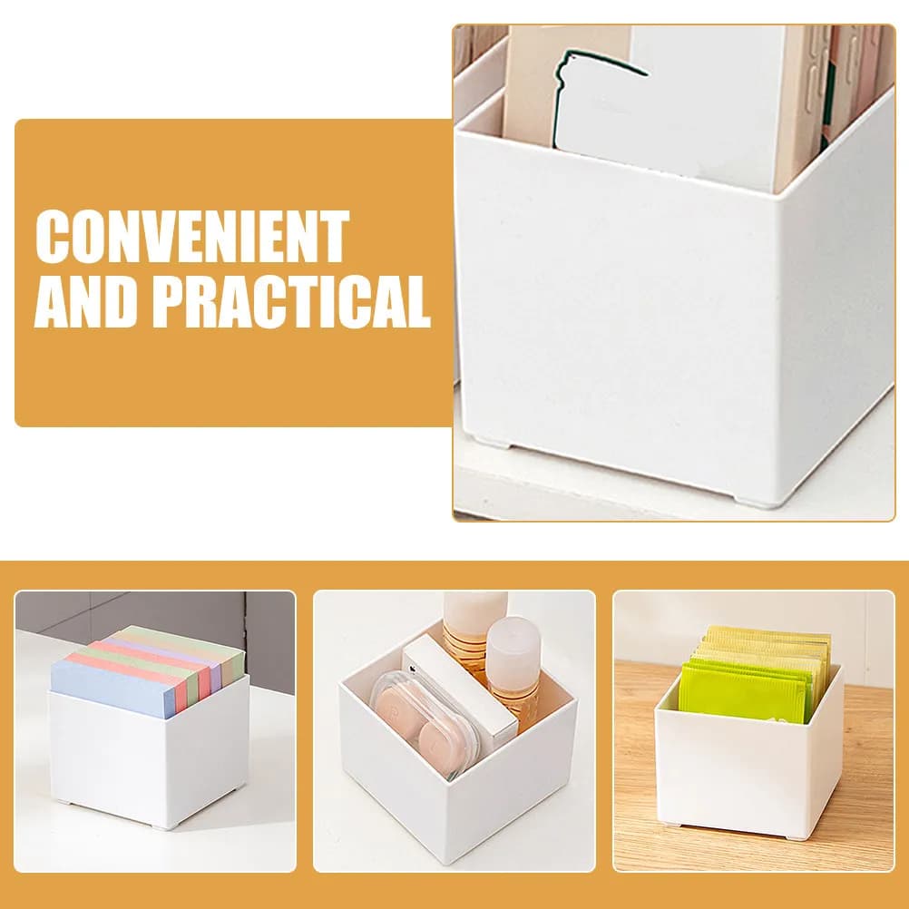 2Pcs Memo Pad Holder Desktop Notepad Organizer Plastic Storage Box Office Memo Pads Dispenser Pen Holder Organizer Rack