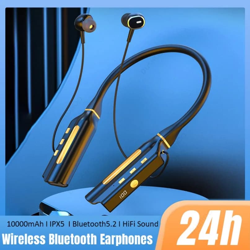 Bluetooth 5.2 wireless earphones from 10000 mAh Sound HiFi Hanging on the neck Magnetic sports headphones Sports earphones Noise reduction
