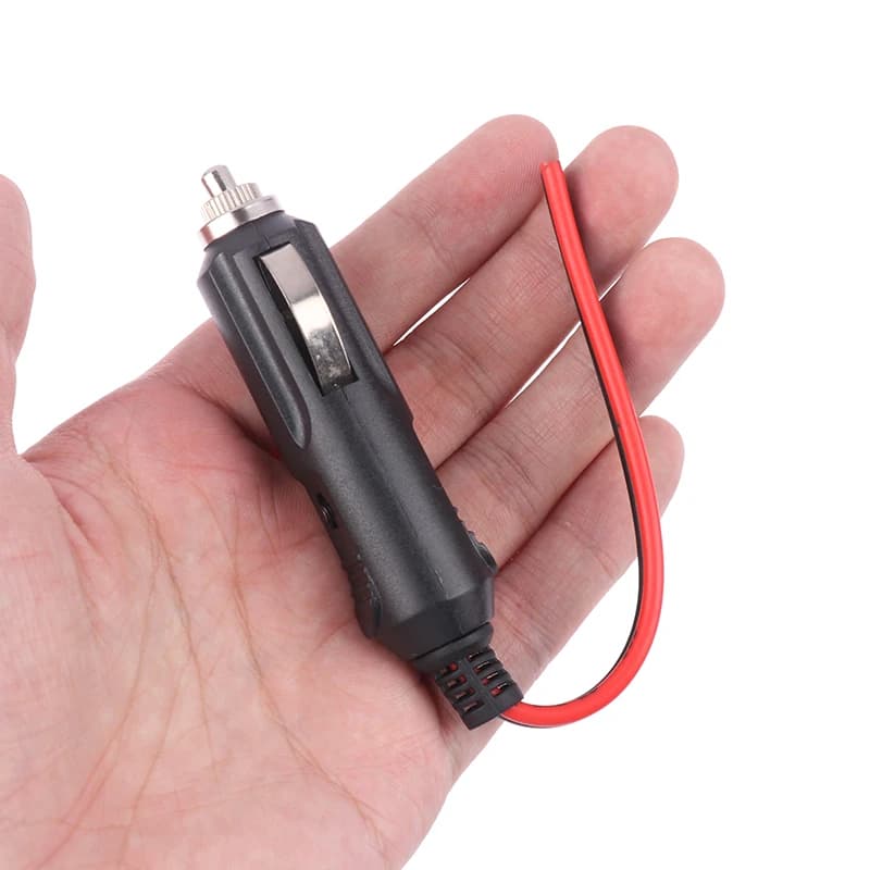 【K】1PC Copper Wire High-power 16AGW 12V 24V Auto 20A Male Car Cigarette Lighter LED Socket Plug Connector Adapter