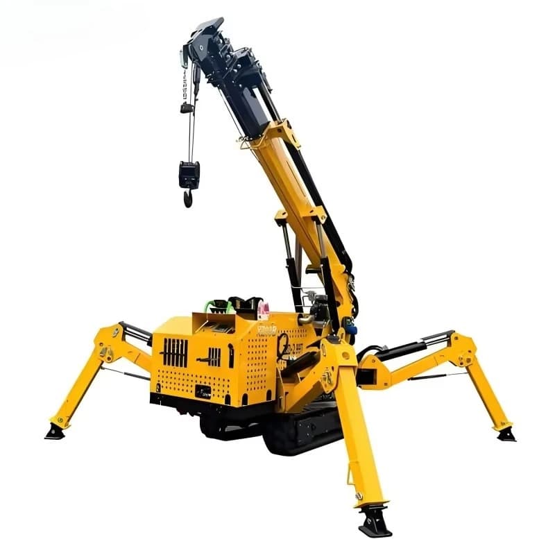 Shenli Mobile Spider Crane 8 Ton Telescopic Boom 360 Degree Mini Crawler Hydraulic Crane Lifting Engine Motor 6-18M