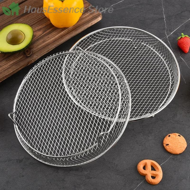 ※Premium Air Fryer Grille Suitable For Air Fryers Oven Grill Stainless Steel Stackable Grill Kitchen Utensils Cook Multip