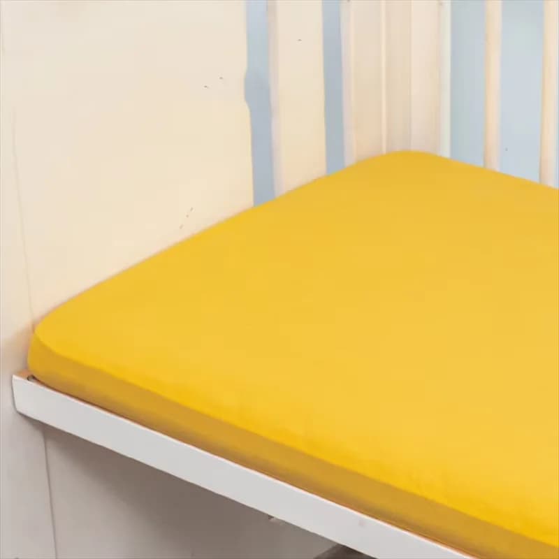 Solid Color Baby Fitted Sheet Breathable Soft Children's Bed Fitted Sheets Four Seasons Universal Baby Cot Fitted Sheet Bedding