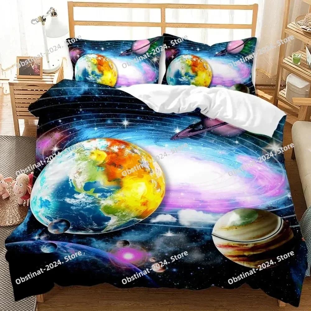 Stampa 3D Galaxy Universe Spazio esterno Set biancheria da letto Copripiumino Set letto Copripiumino Federa Trapunte King Queen Size Ragazzi Adulti
