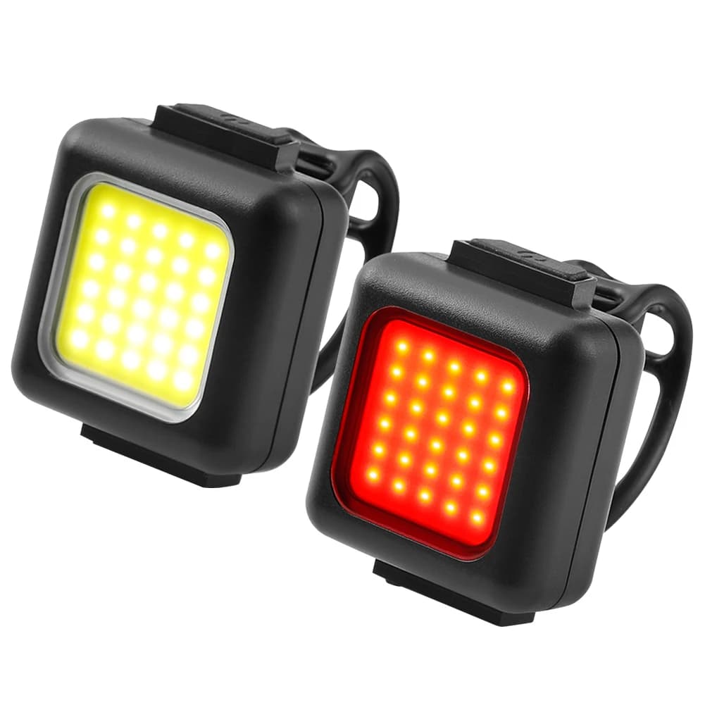 Backlight and Headlight for Bicycle 130LM/80LM 150mAh COB LED, MTB Lamp Rechargeable USB Type-C, Waterproof Accessories for Cycling