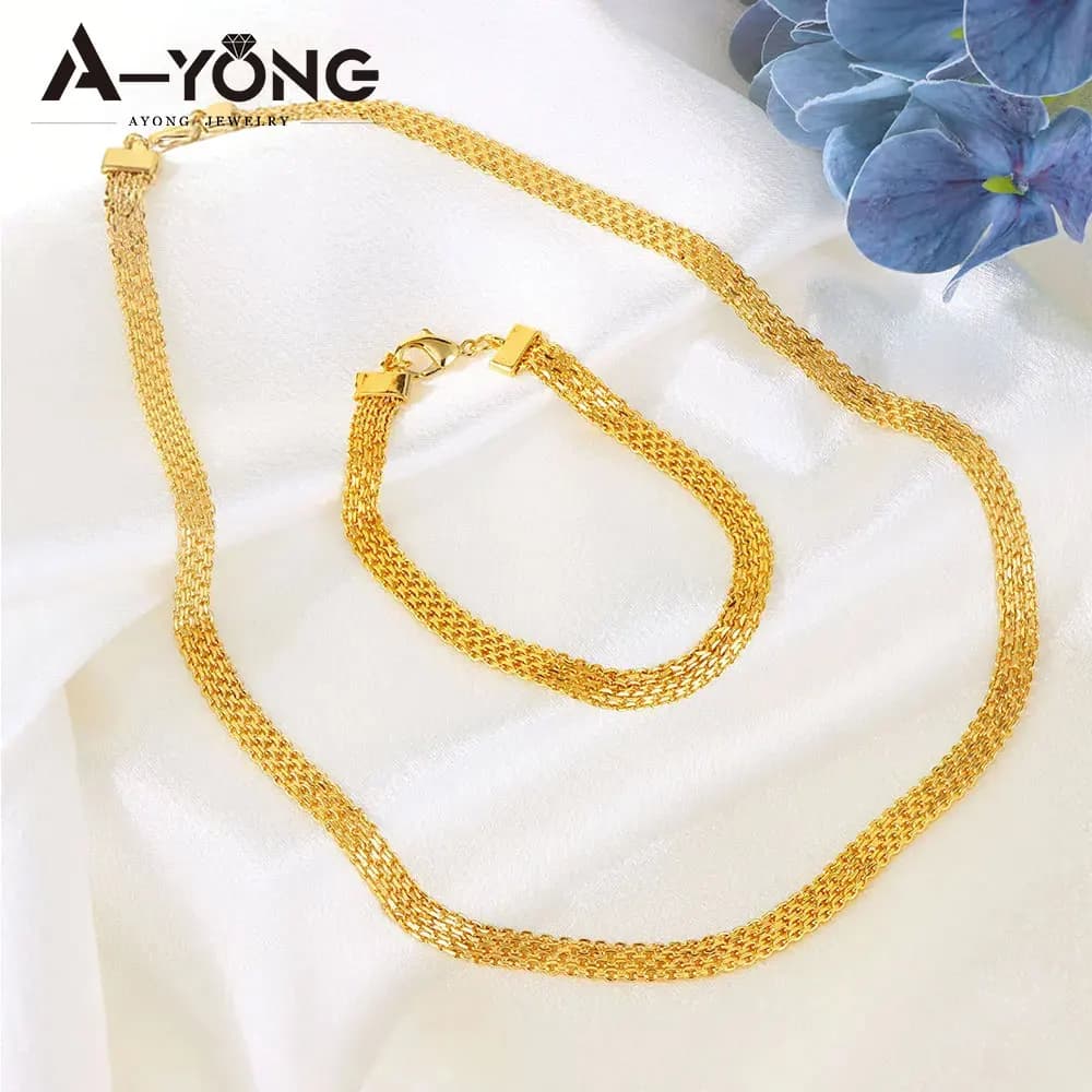Set di gioielli da sposa placcati in oro Dubai 21k placcato in oro arabo da sposa vintage collana braccialetto gioielli da donna marocchini per eventi