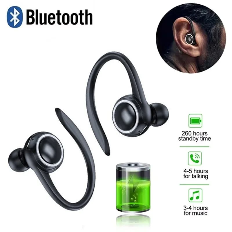 Bluetooth 5.2 Wireless Headphones for Hanging Ear Sports Fitness Headphones Music Headphones with Noise Cancellation in Ear for iPhone Xiaomi