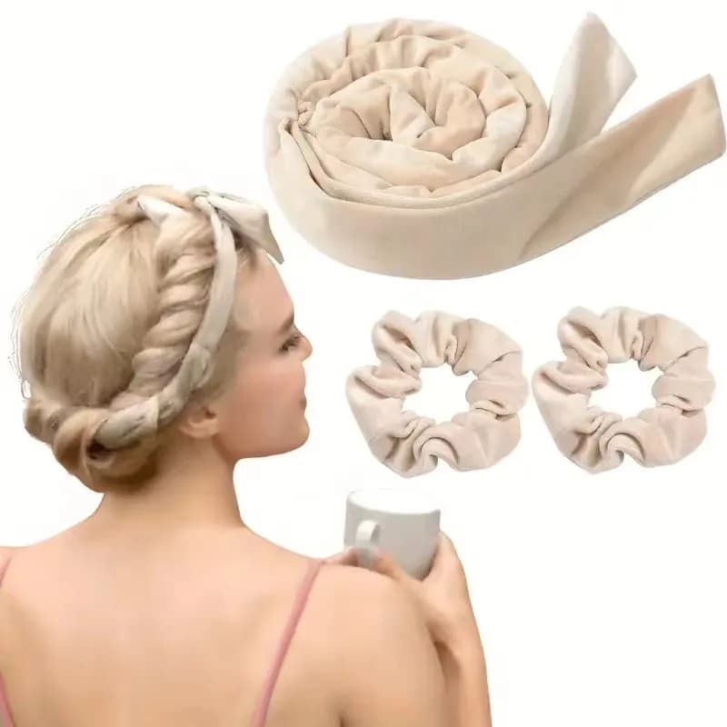 Hair curling band without heat, without iron, silk, for soft curls, for sleeping, hair styling tool