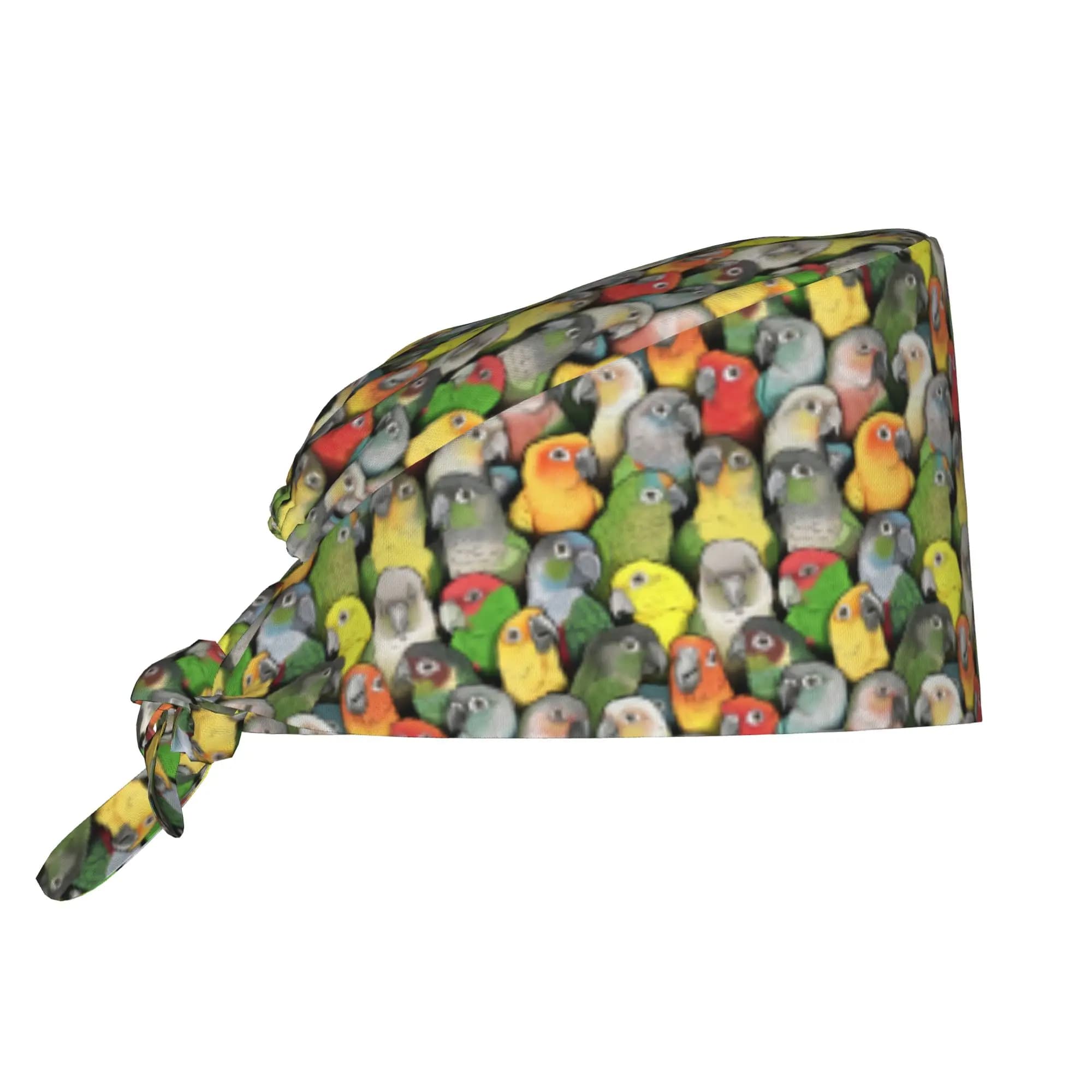 Colour of Conure Birds Cute Parrot Scrubs Cap Surgical Hats Women Men Operating Room Cap Nursing Cap Lab Works Hat