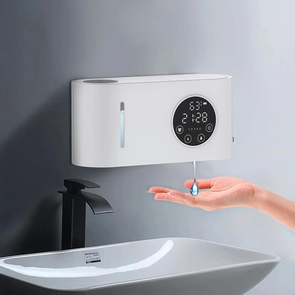 Dispenser automatico di sapone Dispenser di sapone con sensore senza contatto a parete (con schermo LED) per dispenser di sapone da cucina per bagno