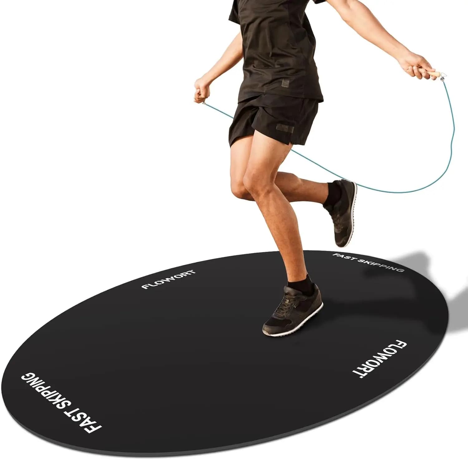 Big Rubber Mat for Jumping with Corda, for Indoor and Outdoor Exercises, Anti-slip and cushioning for Floor Protection