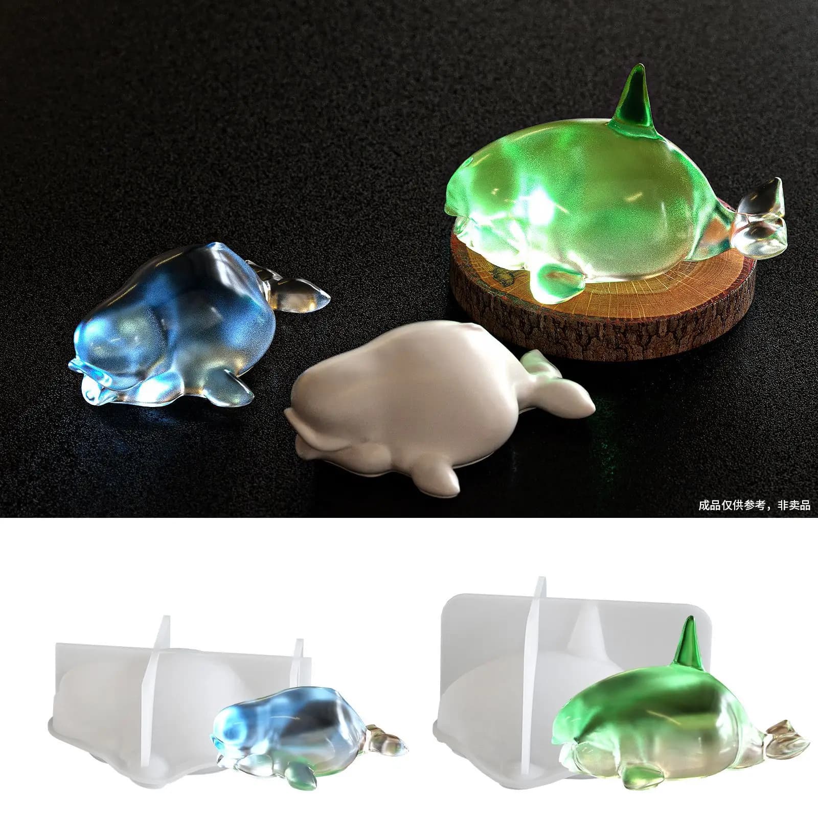 New Mould Diy Aromatherapy Large White Whale Candle Home Decorative Ornament Mold Drip Resin Plaster Orca Tabletop Silcone Molds
