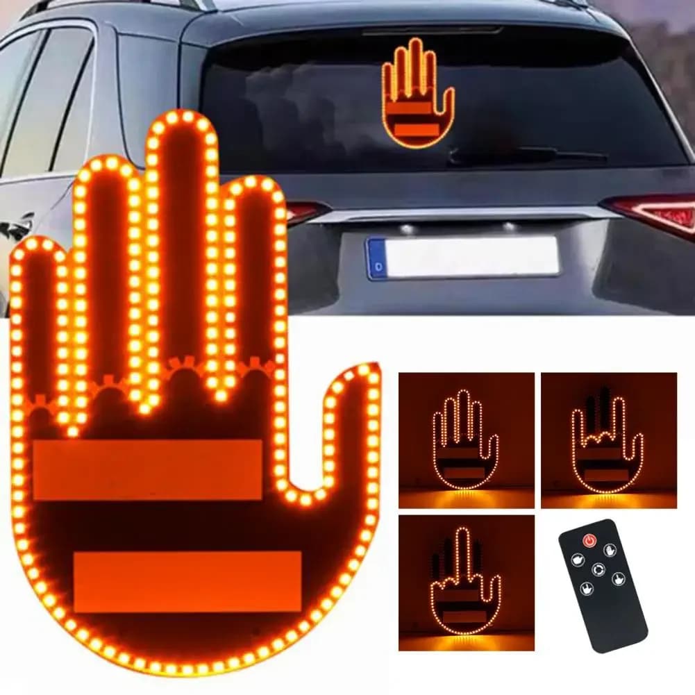 Luce LED per Auto con Controllo Gestuale e Telecomando, Indicatore per Lunotto Posteriore, Non Lampeggiante, Giallo Ambra