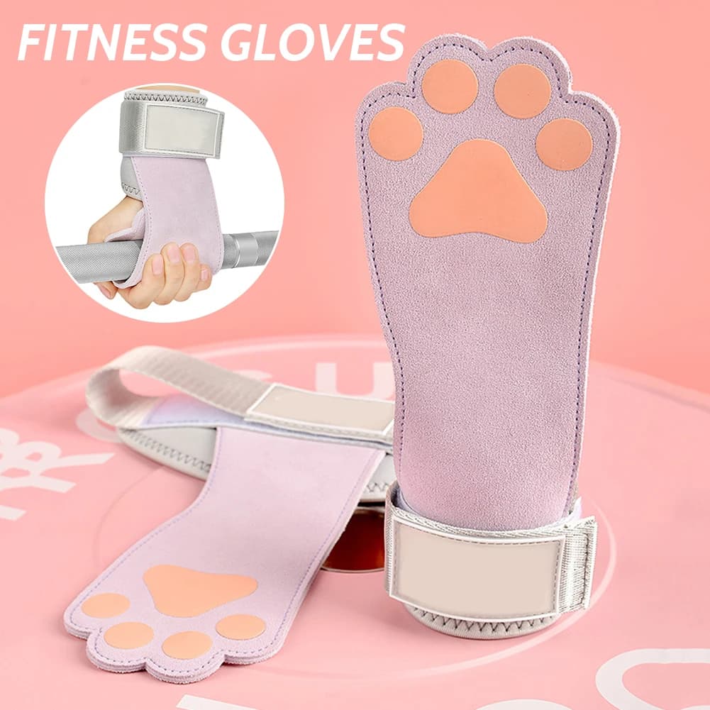 Professional Women's Traction Service Belt Dog Footage Protector for Bovine Leather Palm Horizontal Bar Gloves for Fitness with Handlebars pull up