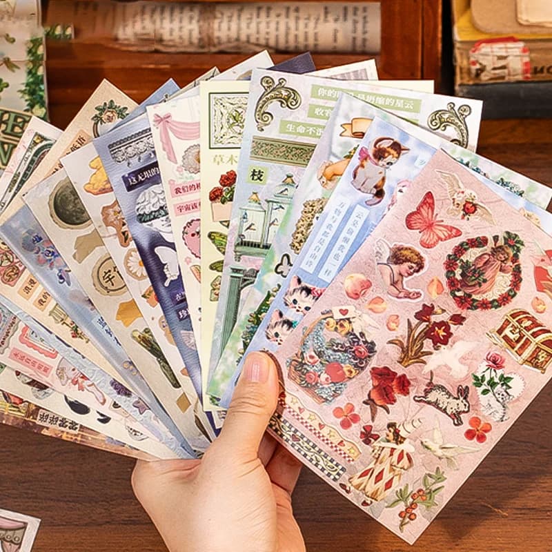 Mr. Paper 30 pezzi della serie Opulent Chapter - Libro di adesivi a tema vintage, collage di diari creativi per album fai da te e decorazioni per cornici