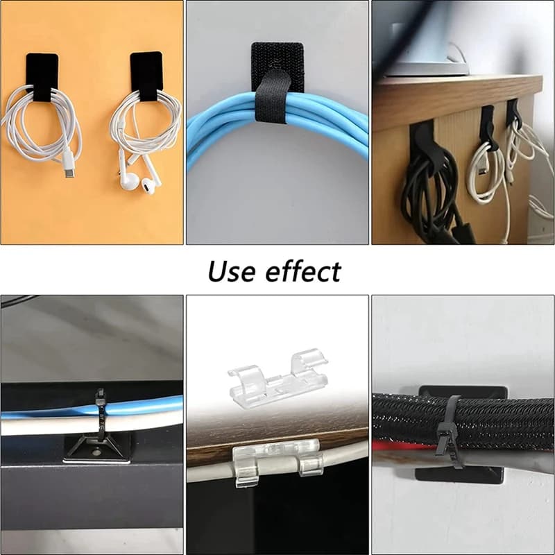 ABUP-173 Kit organizer per la gestione dei cavi, supporto per clip per cavi adesivi, fascette per cavi, fascette adesive per cavi da parete, fascette per fissare i cavi