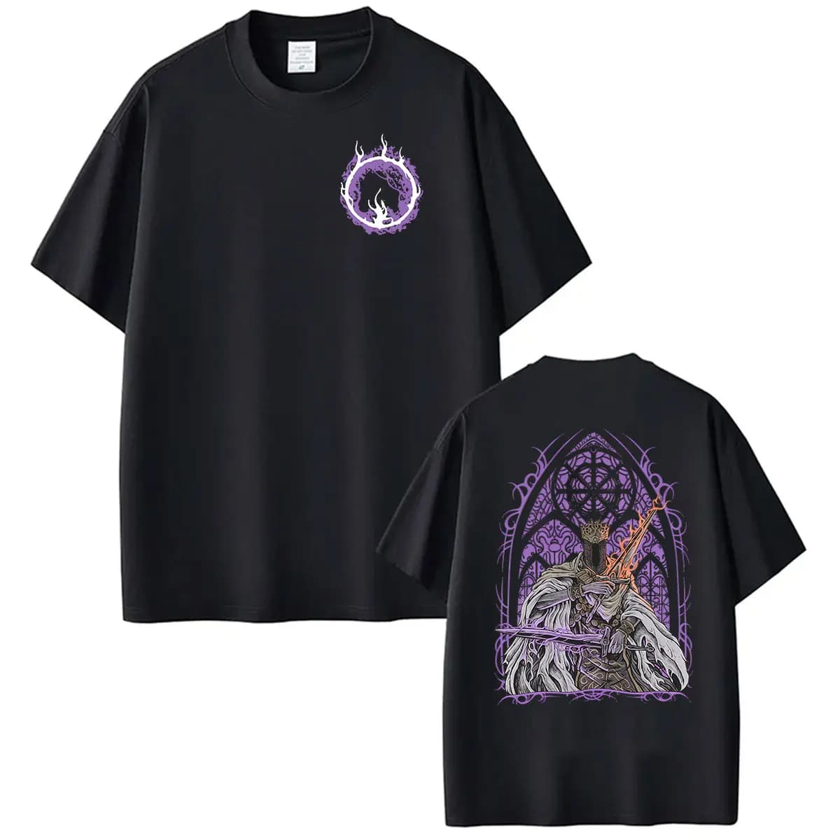 2026 Hot Game Dark Souls Pontiff Sulyvahn Graphic T Shirts Men's Vintage Fashion Cotton Short Sleeve T-shirts Gothic Streetwear