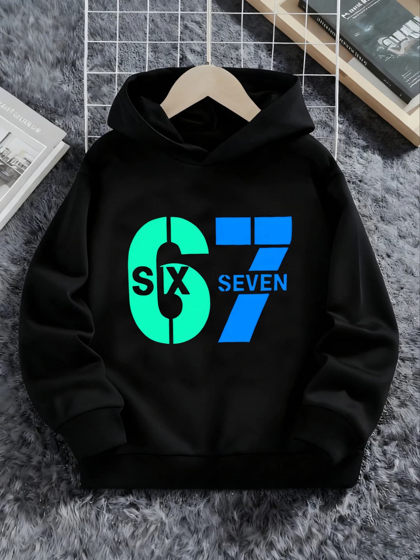 #67 Boys And Girls' Sweatshirts, Number Six And Seven Theme Fashion Print, Essential Gift Item