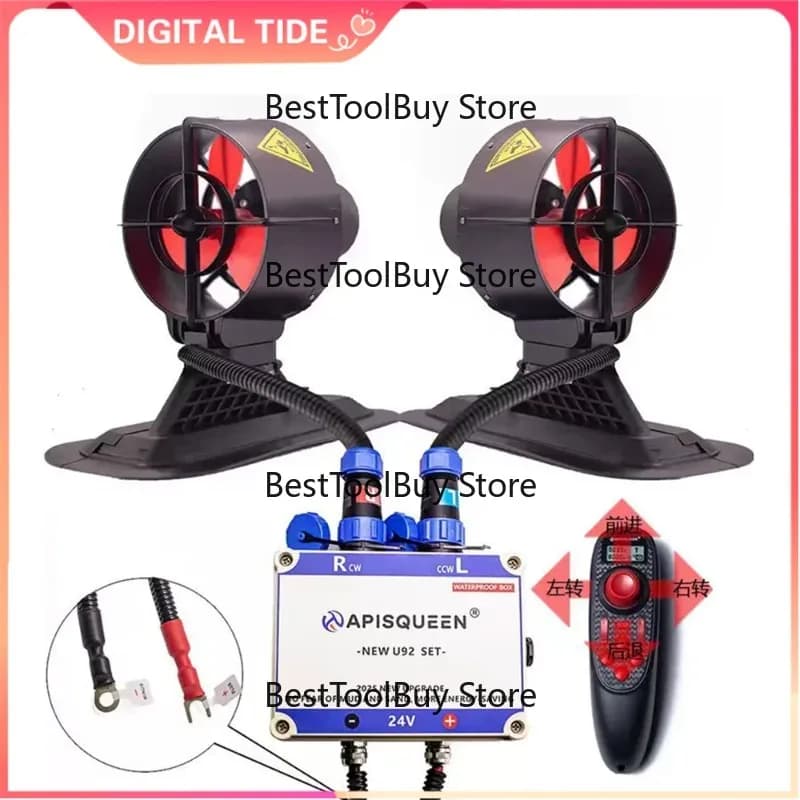 Nuovo Propulsore Subacqueo U92Set 12/24 2024 con Spinta di 40lbs/40.5lbs e Telecomando per Kayak, Gommoni e Pagaie