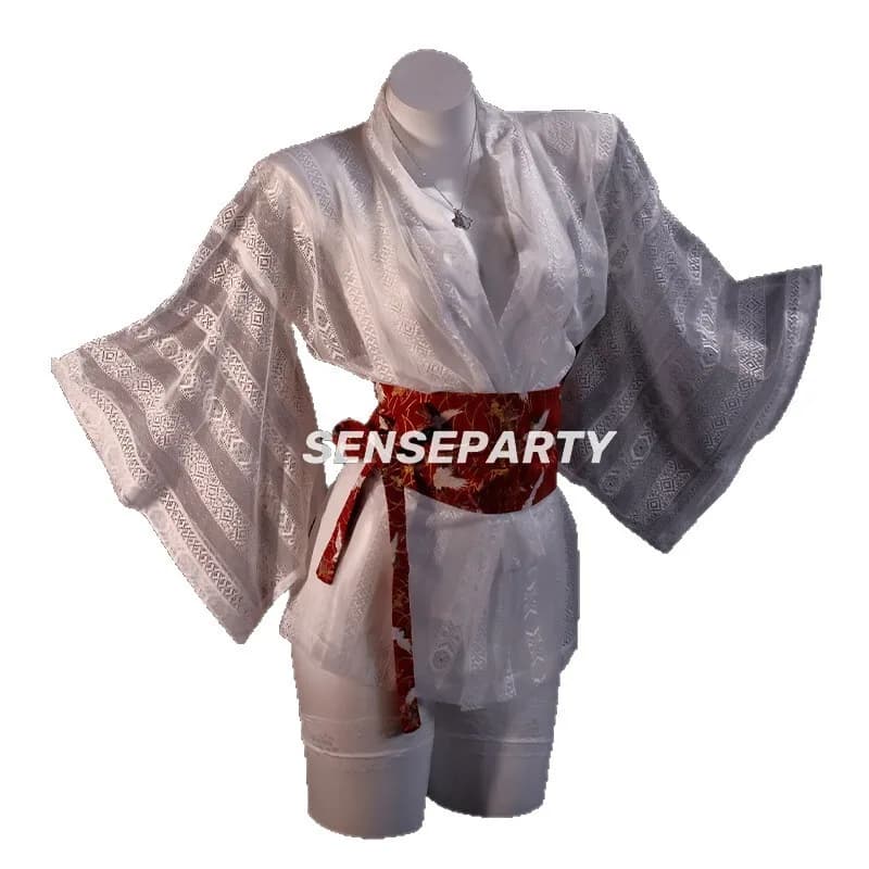 Lingerie Sexy Estrema in Stile Giapponese, Set Kimono Trasparente che Scopre il Seno, Abito Trasparente per Flirtare, Pigiama Trasparente Casual K8Y8