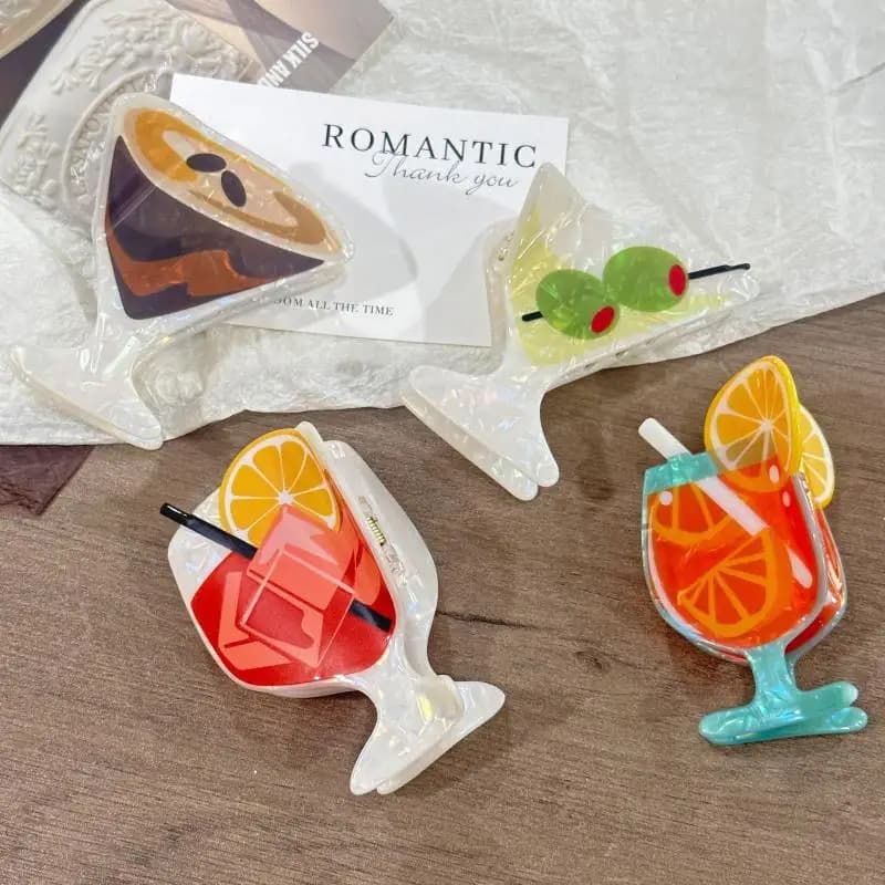 Artiglio per capelli rinfrescante Cocktail Summer Beach Party Fermagli per capelli in acrilico Accessori per capelli per donne e ragazze