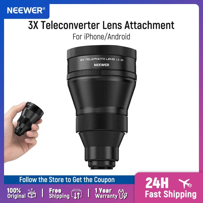 NEEWER Teleconvertitore 3X per iPhone 17 Pro/Pro Max, Xiaomi, OPPO, VIVO e Smartphone Android con fotocamera teleobiettivo
