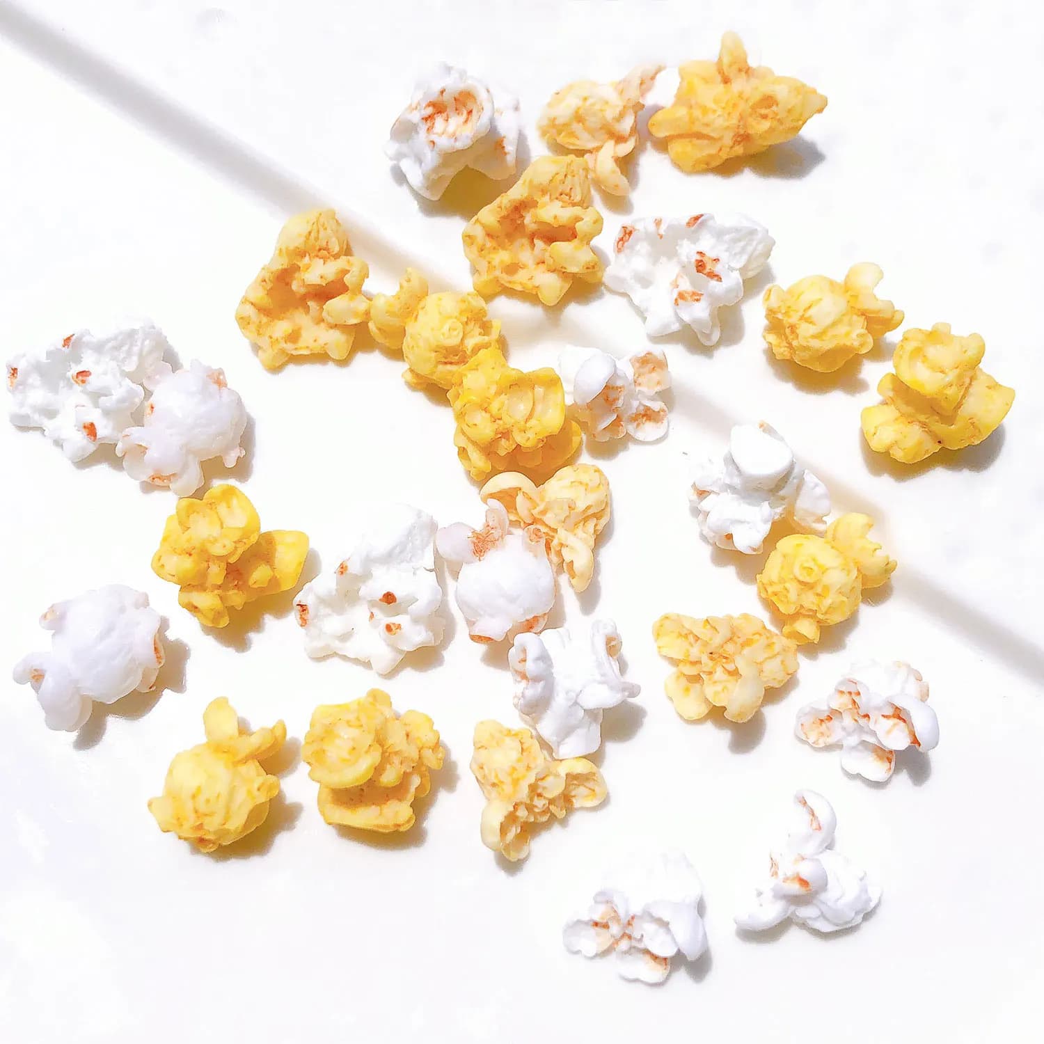 100pcs Fake Food Popcorn Material Kit 3D Resin Cabochon Miniature Food DIY Scrapbooking for Hairpin Home Decor Crafts Accessorie
