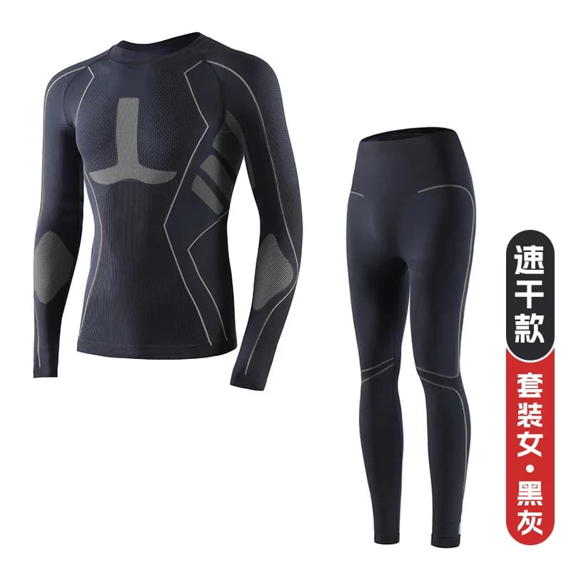 Set strato base termico invernale per lo sci Abbigliamento da compressione ad asciugatura rapida da uomo e da donna Intimo sportivo da ciclismo caldo che assorbe l'umidità