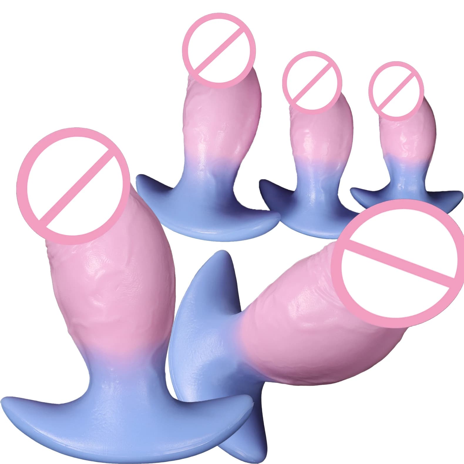 Blue Pink Boat Anchor Type Dildos Two Styles Of Dildos Adult Sex Toys Soft Silicone Dildo Penetration Dildo Man Women 18 Plus