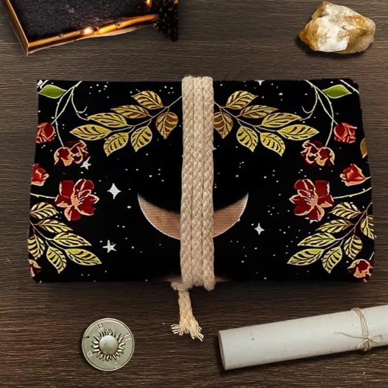 Borsa porta carte mistica, durevole, in lino poliestere, per strumento divinazione
